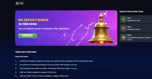 Claim your no deposit bonus