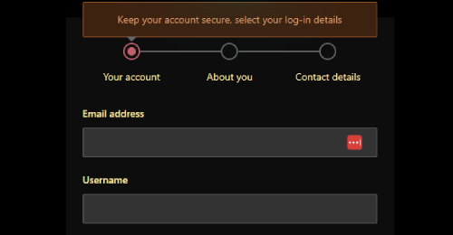 Fill out your personal profile Fill out your personal profile