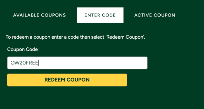 Redeem the promo code