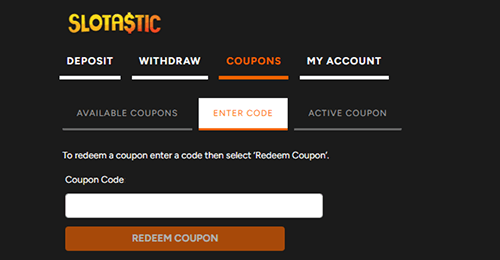 Redeem the $25 no deposit bonus