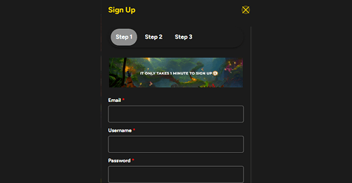Opening your gaming account