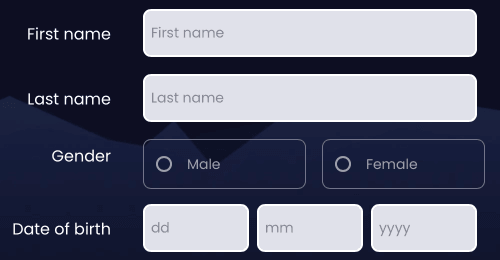 Fill out your personal profile