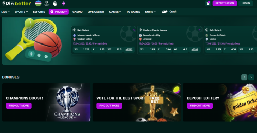 Open the official SpinBetter website